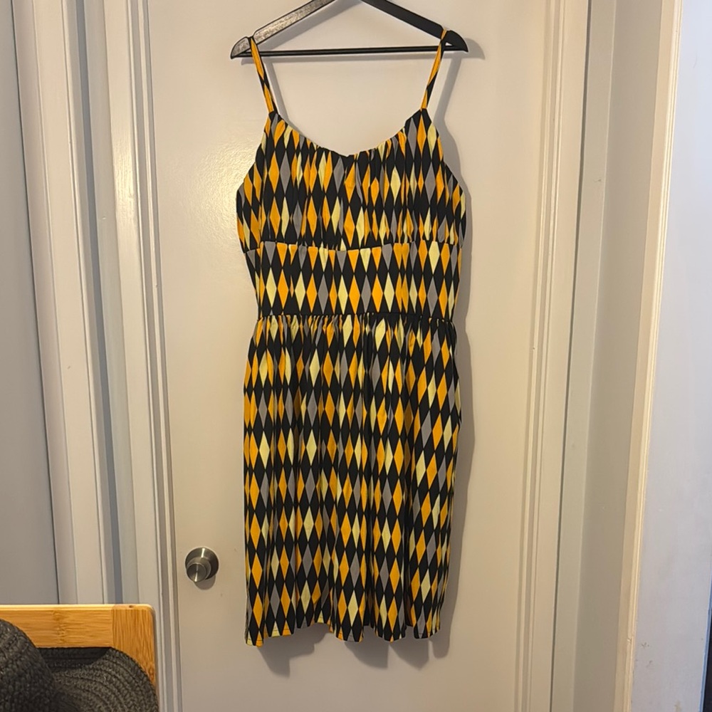 Pinup Couture Yellow and Black Harlequin Dress size 3X PUG